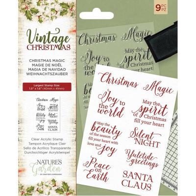 Crafter's Companion Vintage Christmas Clear Stamps - Christmas Magic